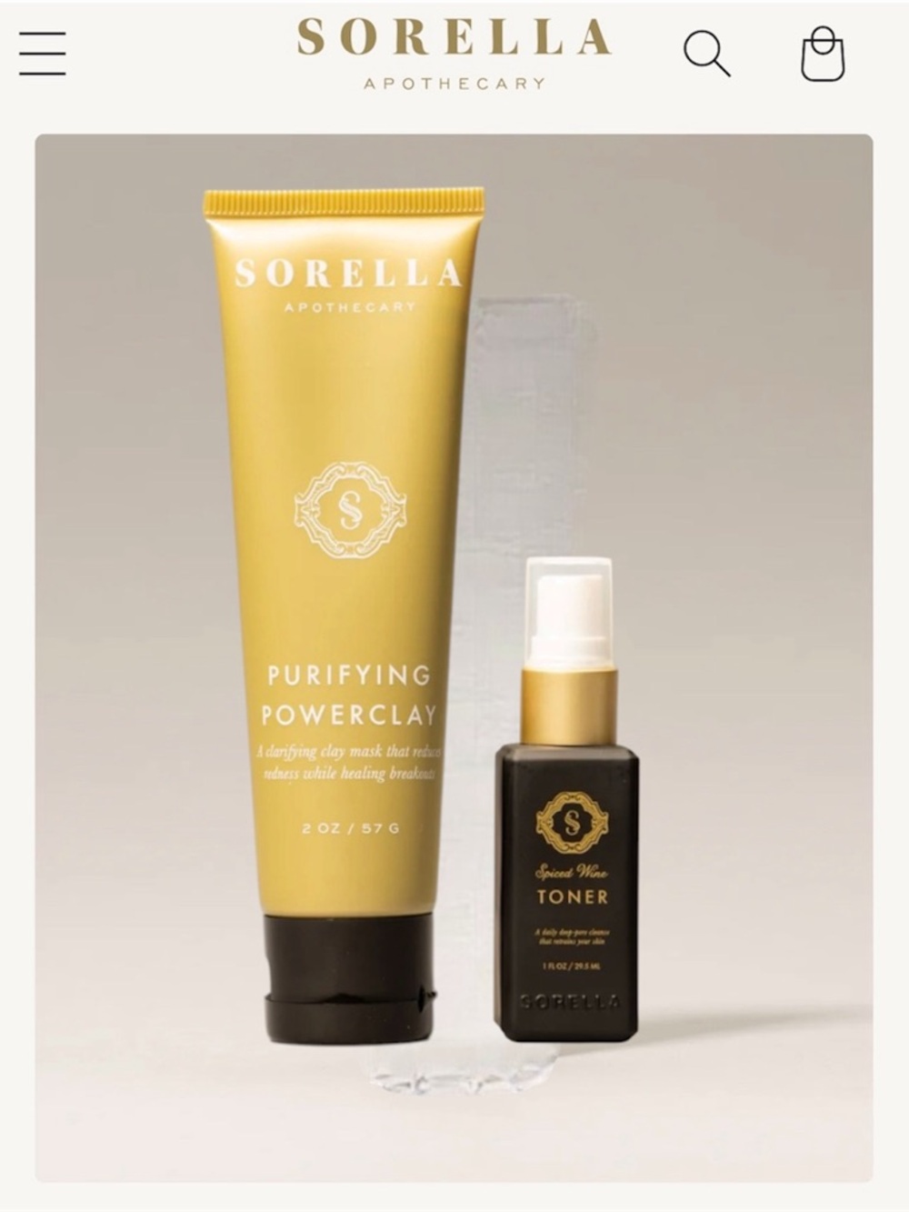 Sorella Apothecary Clarifying Clay Mask + Spiced Wine Toner Gift Set